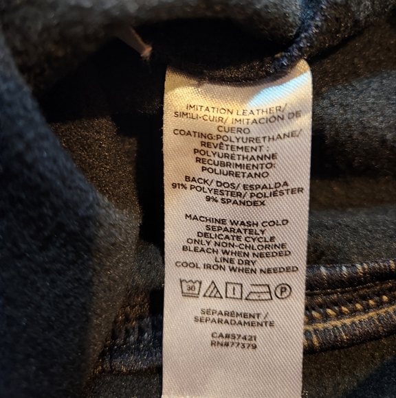 ANN TAYLOR Black Faux Leather Pant Womens Size 10 Side Zip - Picture 6 of 6